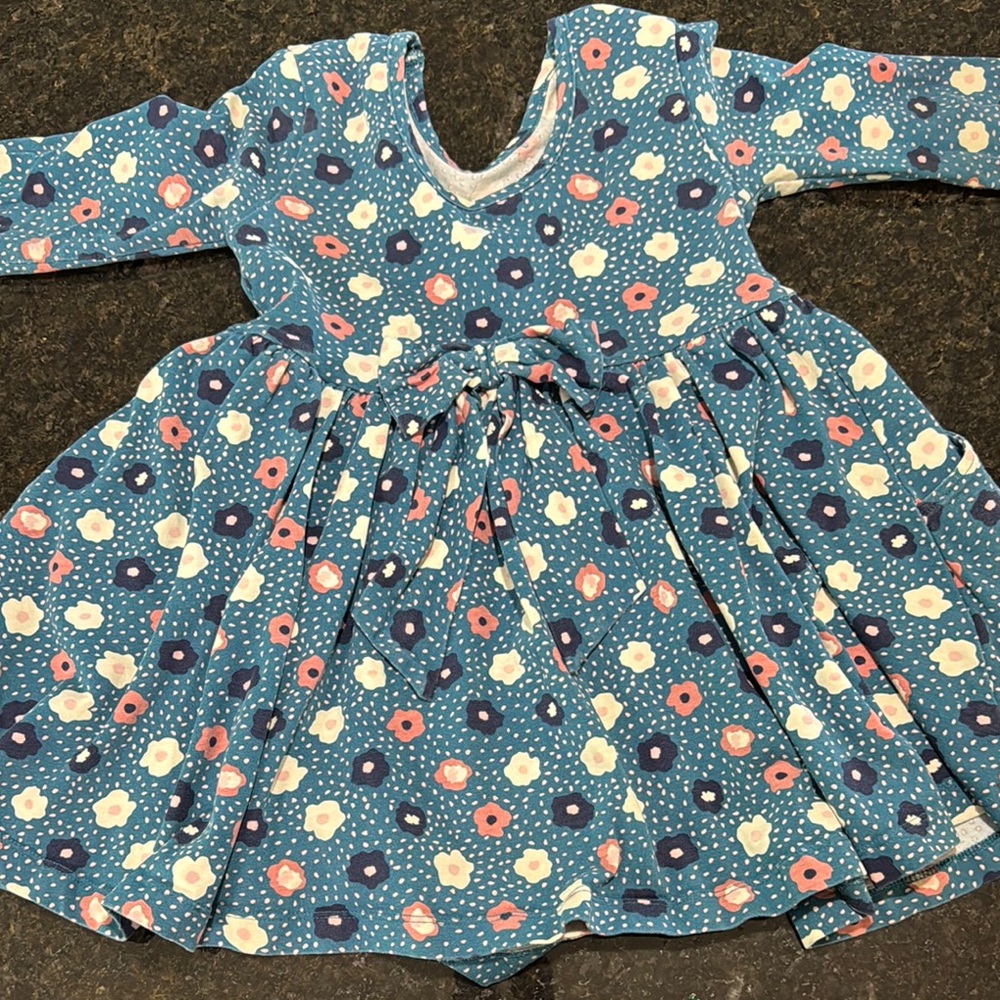 RuffleButts Floral Long Sleeve Dress 4T - Picture 6 of 7